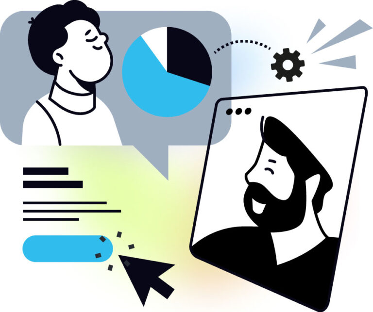 What is the difference between marketing ops and web ops hero shows two people comparing data.