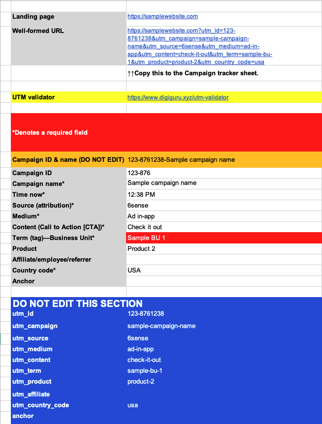 MKTGWEBOPS custom UTM generator Excel worksheet
