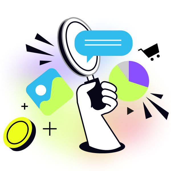 10 Easy Steps to Improving Your SEO hero image showing a hand holding a megaphone, a website icon, and a pie chart