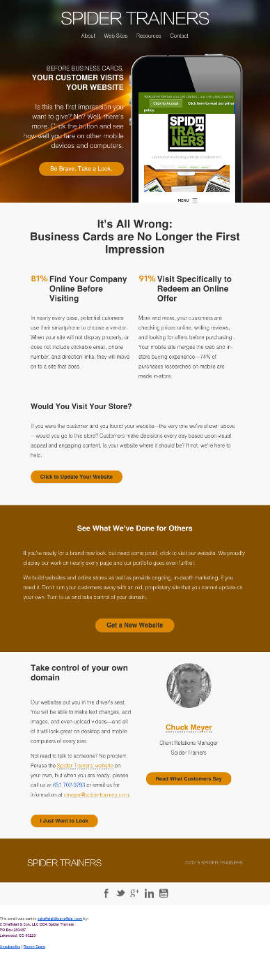 Don't be a focus group of one hero shows the actual email sent