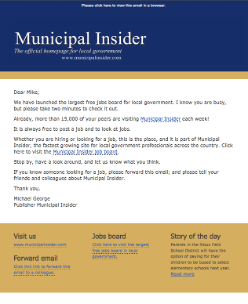 Municipal Insider subscriber confirmation email example