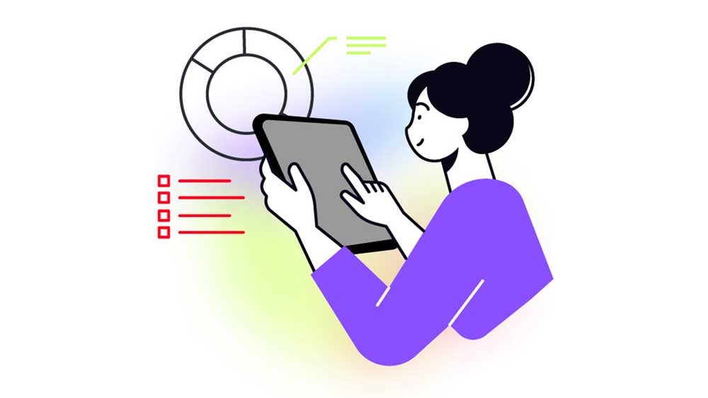 More-Effective Marketing Through List-Segmentation, Targeted Messaging, and Analytics hero shows a woman reviewing analytics on a tablet